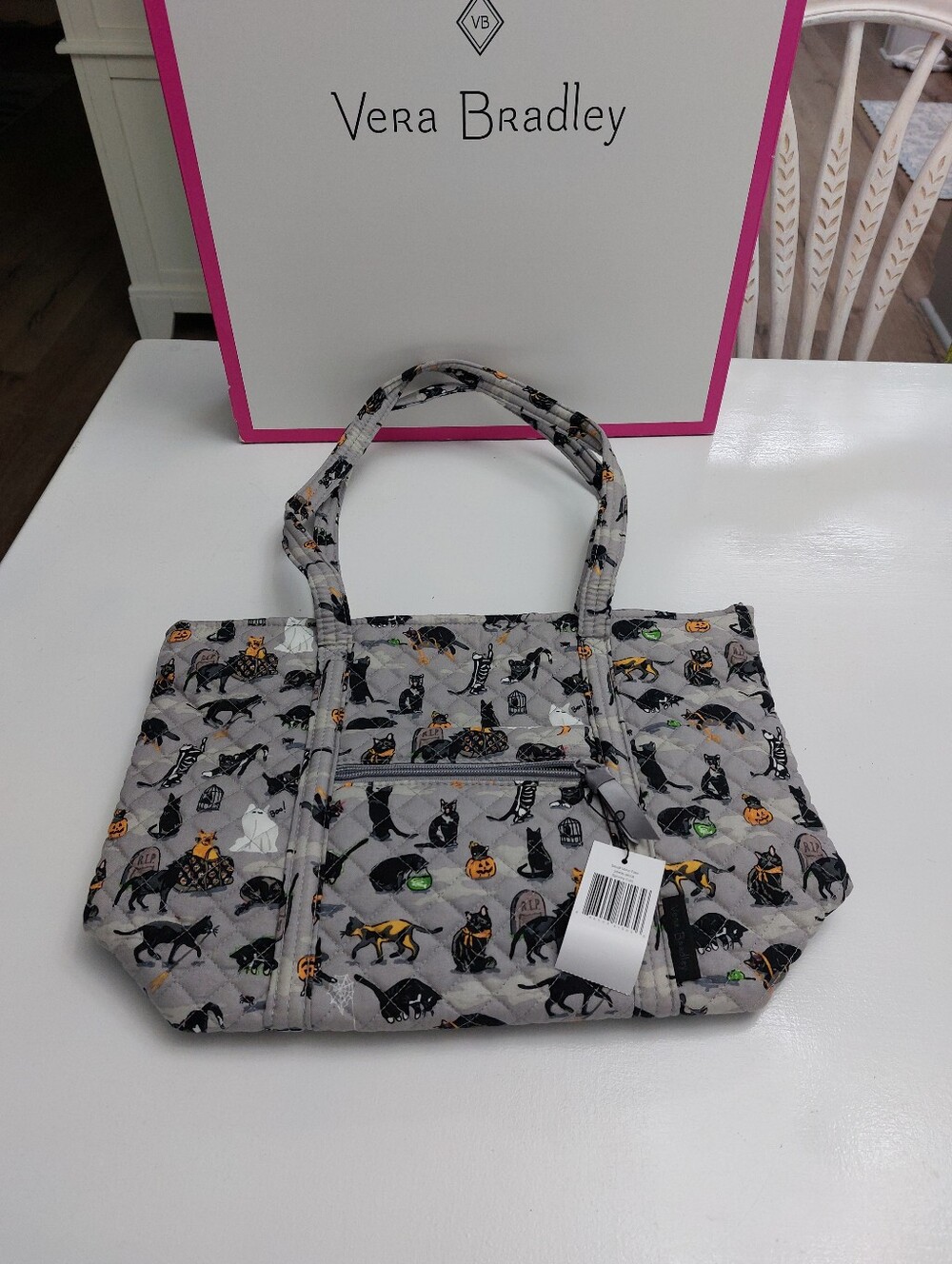 Vera Bradley Small Vera Tote Spooky Cats NWT
